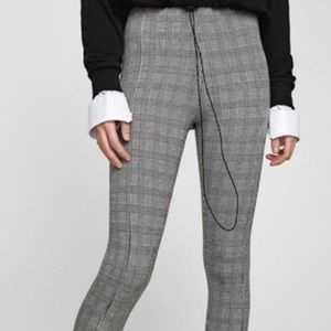 Zara grey plaid knit legging pants